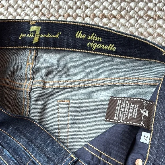 7 For All Mankind Blue Skinny Jeans - Picture 2 of 3